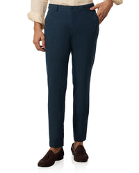 Legato Micro-Checked 4-Way Stretch Dress Pants - Navy