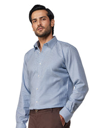 Lightweight Dobby Shirt - Blue & White