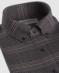 Japanese Flannel Checked Shirt - Beige & Black