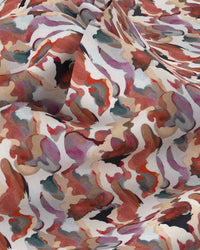 Sirocco Cotton Silk Printed Shirt - Peach & White