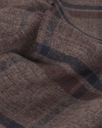 Japanese Flannel Checked Shirt - Brown & Grey