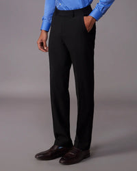Trevano 4-Way Stretch Relaxed Neapolitan Dress Pants – Jet Black