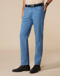 Glacier Blue Mid-Rise Stretch Jeans