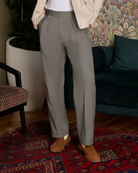 Siena Cotton Linen Relaxed Neapolitan Pants – Olive