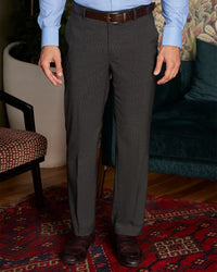 Cavello Houndstooth Stretch Dress Pants - Black