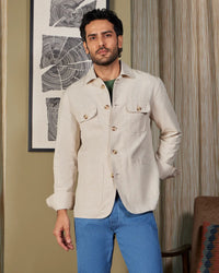 Mason Linen Cotton Shacket - Ecru