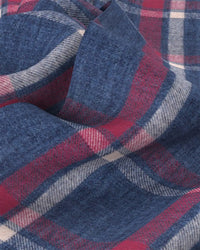 Japanese Flannel Checked Shirt - Navy & Red