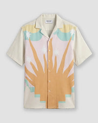 Orange Ember Printed Seersucker Shirt