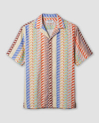 Multicoloured Half-Sleeve Striped Shirt