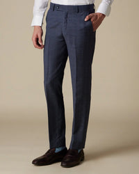 Westin Merino Wool Glen Plaid Dress Pants -Mid Blue