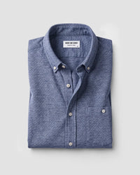 Blue Melange Brushed Twill Shirt