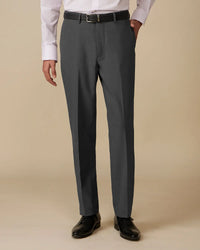 Wilton Structured Mid-Rise Dress Pants - Grey