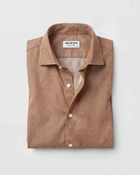 Brown Textured Twill Shirt
