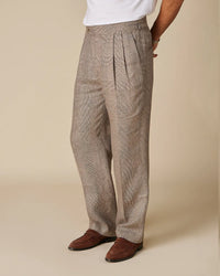 The Vittorio 100% Linen Relaxed Neapolitan Pants - Brown