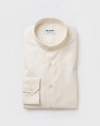 Pearl White Textured Dobby Bandhgala Shirt