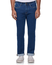 Japanese Back-Brushed Twill Stretch Jeans - Mid Blue