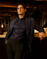 Boulevard Jacquard Shirt - Navy