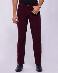 Majestic Maroon Rigid Corduroy Jeans