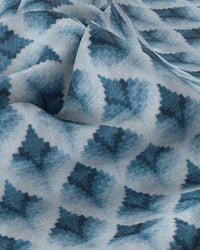 Bluevine Cotton Silk Printed Shirt - Blue