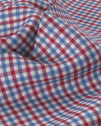Montrose Herringbone Checked Shirt - Blue & Red