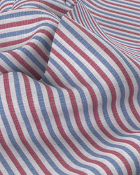 Montrose Herringbone Striped Shirt - Blue & Red