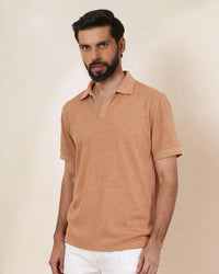 Lyocell Wool Stretch Johnny Polo - Peach Melange