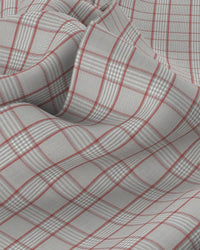 Japanese Cotton Checked Shirt - Grey & Red