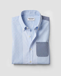 Blue Oxford Patchwork Shirt