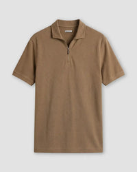 Signature Zipper Polo - Dark Olive