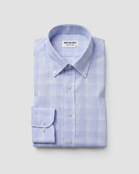 Light Blue Dobby Checked Shirt