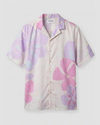 Lilac & Ecru Half-Sleeve Floral Printed Shirt