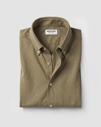 Green Stretch Knit Cooper Collar Shirt
