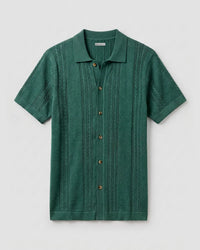 Forest Green Cable Knit Shirt