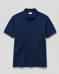 100% Merino Wool Polo - Dark Blue