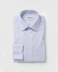 Easy-Care Light Blue Lyocell Striped Shirt