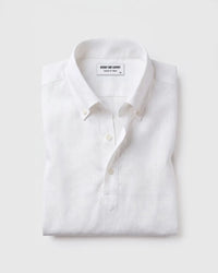 White Popover Linen-Lyocell Shirt