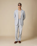 The Romano Melange Soft Tailored Linen Suit - Blue Melange