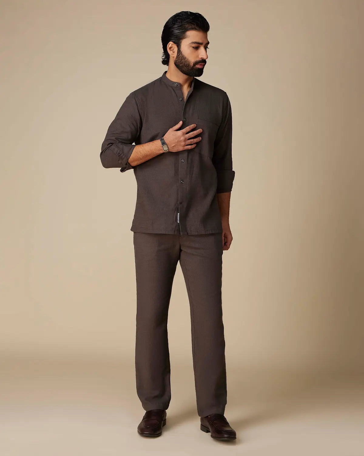 Nomad Grey Cotton Co-ord Set