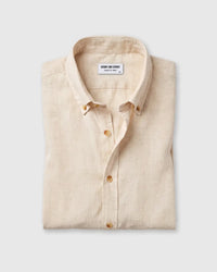 Light Yellow Blended Linen Soft Washed Shirt